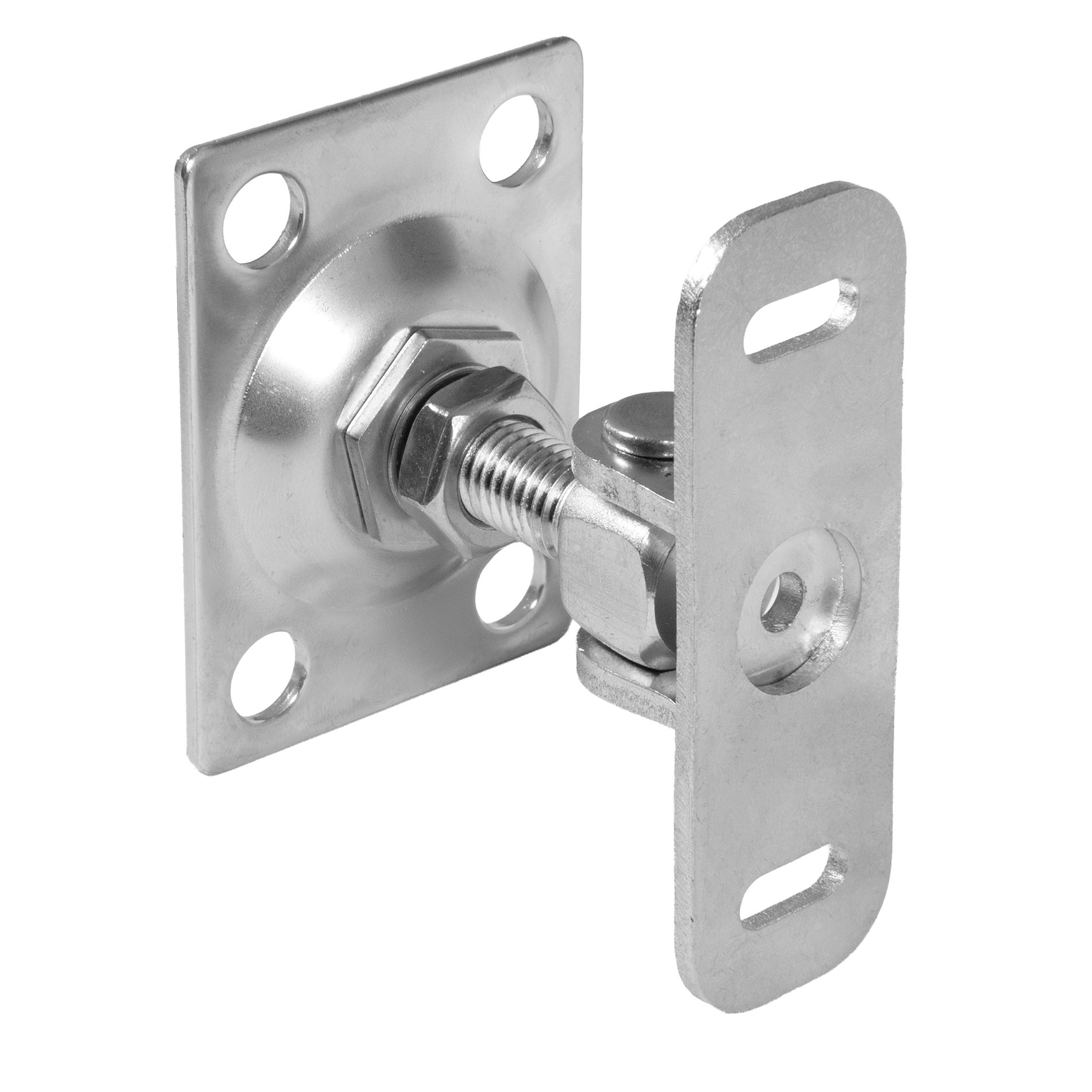 Edelstahl Torscharnier mit Platte M12 V2A - blank