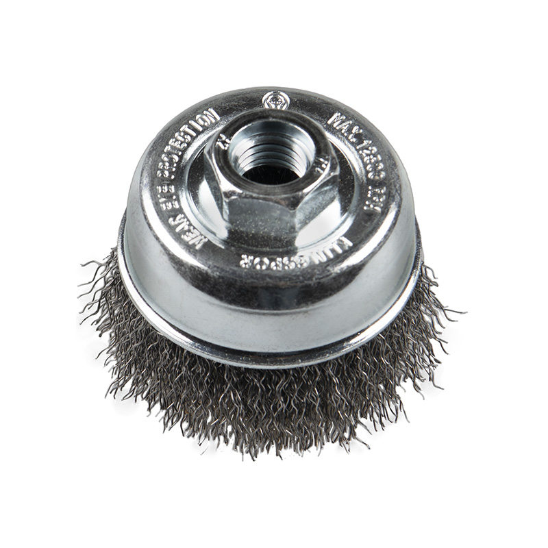 Topfbürste edelstahl mit Gewinde, gewellt Topfbürste edelstahl mit Gewinde, gewellt