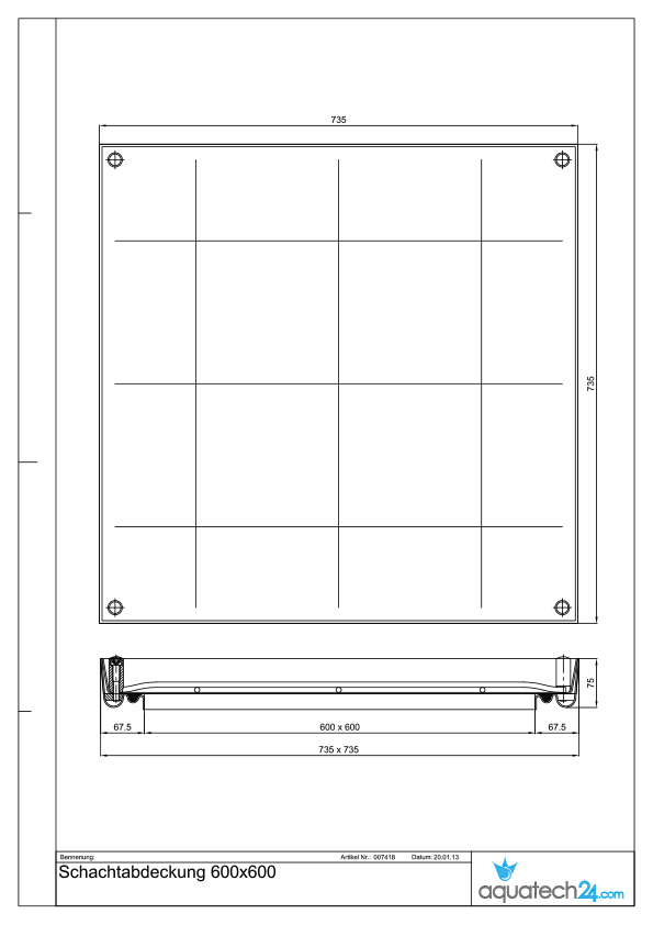 Schachtabdeckung  600 x 600