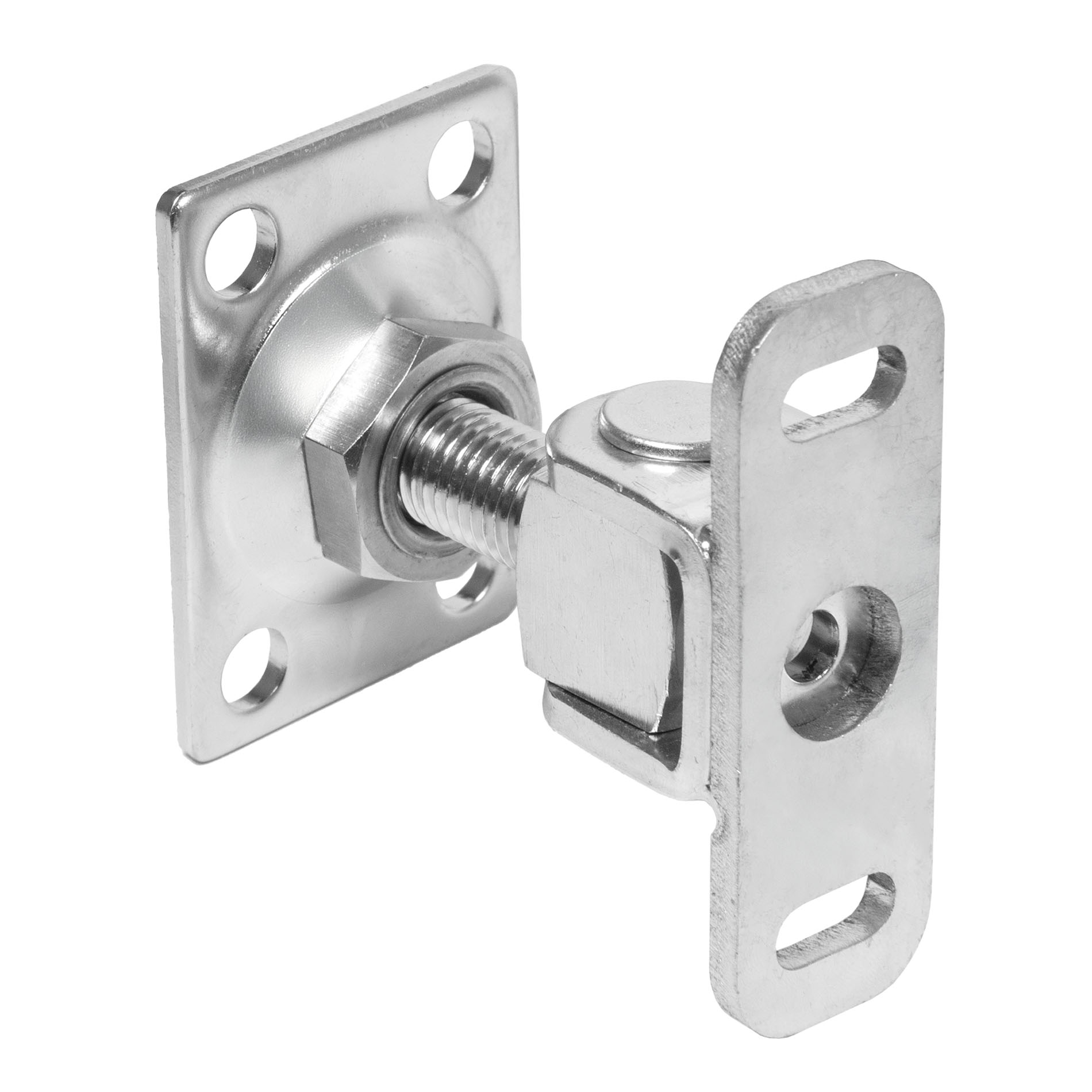 Edelstahl Torscharnier mit Platte M16 V2A - blank