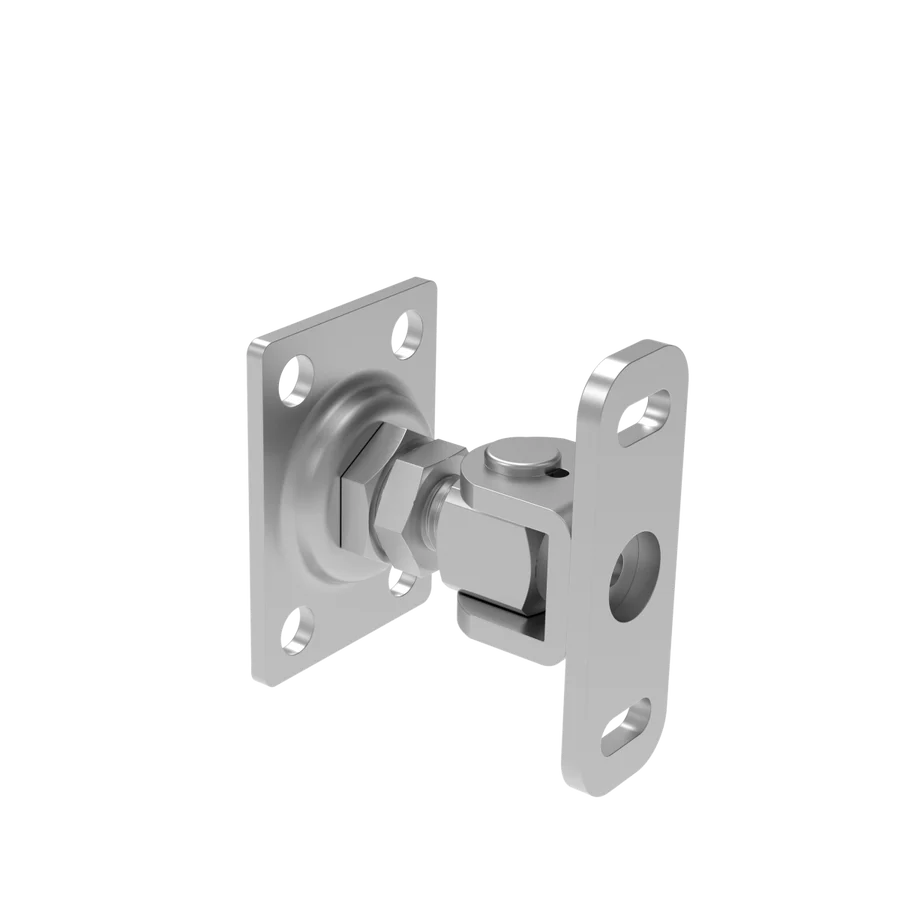 Edelstahl Torscharnier mit Platte M16 V2A - blank