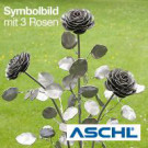 Edelstahl-Rose, liegend