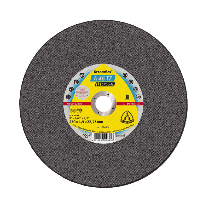 A 46 TZ Trennscheiben 230 x 1,9 x 22,23 mm gerade A 46 TZ Trennscheiben 230 x 1,9 x 22,23 mm gerade