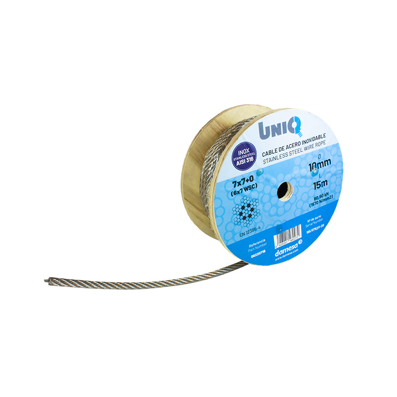 Niro Stahldrahtseil 7 x 7 / Ø 8 mm / 50 m